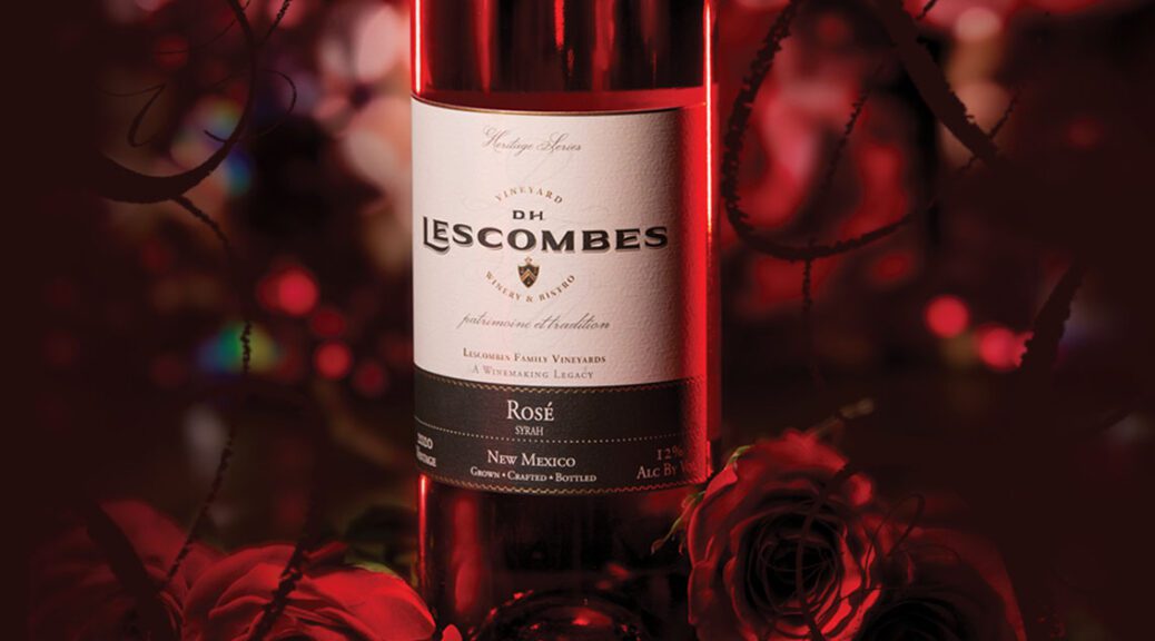 valentine's day dinner at D.H. Lescombes in Albuquerque, Alamogordo, and Las Cruces, featuring Heritage Rosé