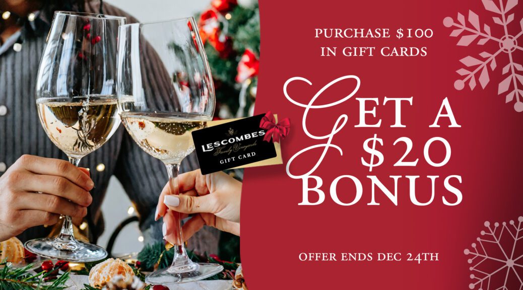 holiday gift card bonus program at D.H. Lescombes and Herve Wine Bar locations across New Mexico